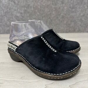 UGG Kohala Clog Slippers Womens 5 Black Suede Shearling Fur Lined 5177 Slip On
